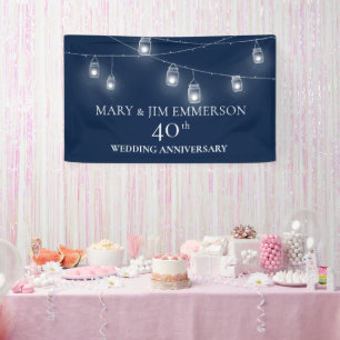 40. Hochzeitstag - Lichterkette - Banner