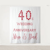 40. Hochzeitstag Parents Ruby Wedding Wandteppich (Vorderseite)