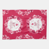 40. Hochzeitstag Party rubinrote Panik Geschirrtuch (Horizontal)