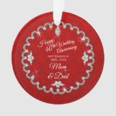 40. Hochzeitstag Rotes Foto Keepake Ornament (Vorderseite)