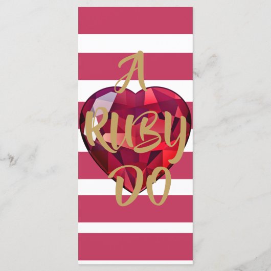 40. Hochzeitstag - Ruby Do Celebration Menükarte (Rückseite)