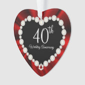 40. Hochzeitstag Ruby Geschenk Design Ornament (Vorderseite)