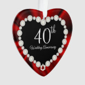 40. Hochzeitstag Ruby Geschenk Design Ornament (Vorderseite)