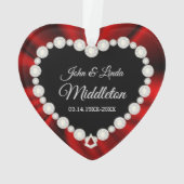 40. Hochzeitstag Ruby Geschenk Design Ornament (Rückseite)