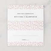 40. Hochzeitstag Ruby Hearts Platzkarte (Außenseite Aufgefaltet)