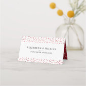 40. Hochzeitstag Ruby Hearts Platzkarte (Rückseite)