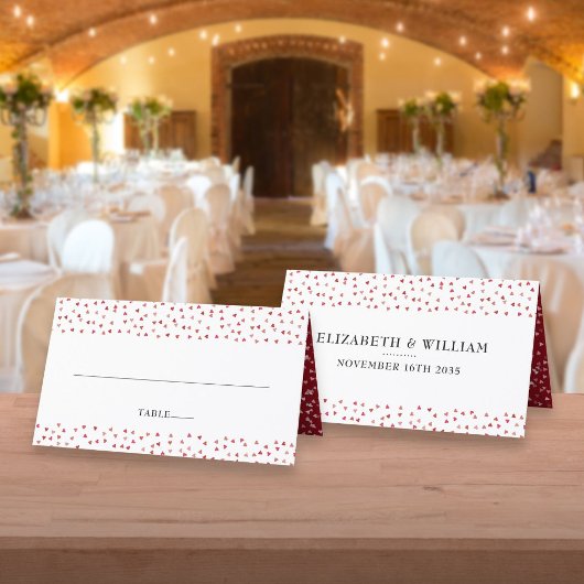 40. Hochzeitstag Ruby Hearts Platzkarte