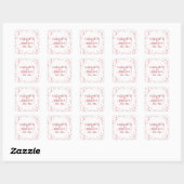 40. Hochzeitstag Ruby Hearts Quadratischer Aufkleber (Blatt)