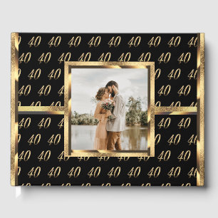 40. Hochzeitstag Ruby-Hochzeit Schwarz und Gold Gästebuch