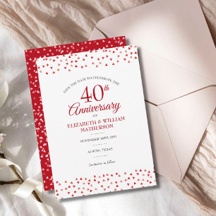 40. Hochzeitstag Ruby Love Hearts Save The Date