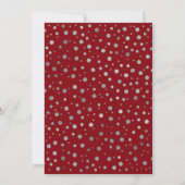 40. Hochzeitstag - Ruby Red & Silver Einladung (Rückseite)