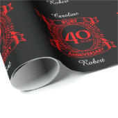 40. Hochzeitstag ruby Wappen Geschenkpapier (Rolleneckpunkt)