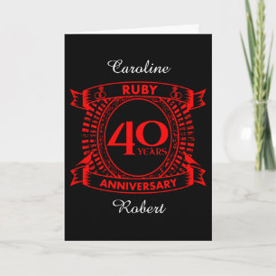 40. Hochzeitstag ruby Wappen Karte