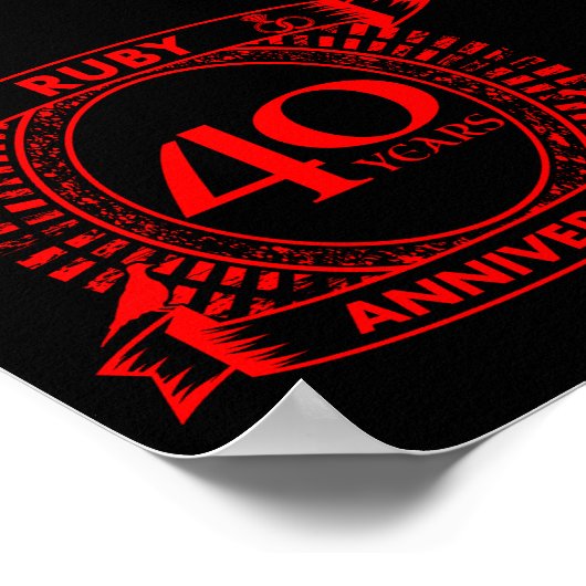 40. Hochzeitstag ruby Wappen Poster (Ecke)