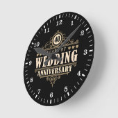 40. Hochzeitstag Runde Wanduhr (Winkel)