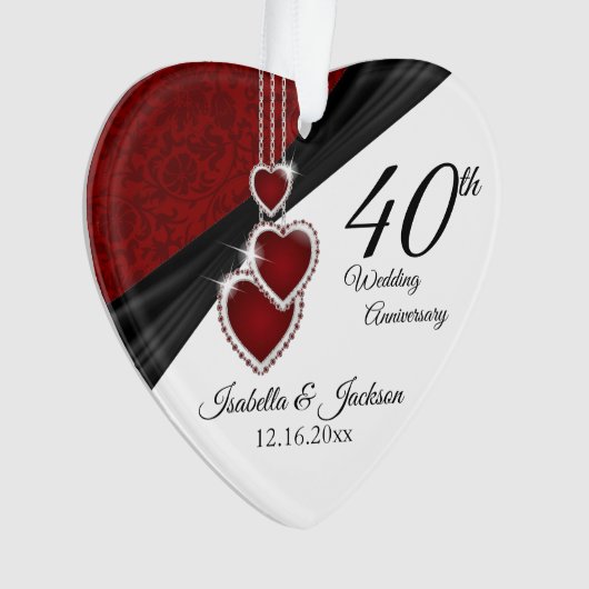 40. Hochzeitstag Sake Design Ornament (Vorderseite)