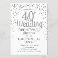 40. Hochzeitstag - Silber & Weiß