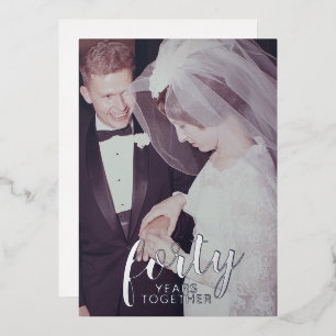 40. Hochzeitstag Silver & Foto Folieneinladung