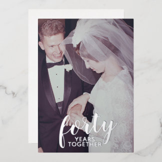 40. Hochzeitstag Silver & Foto Folieneinladung