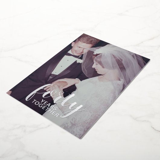 40. Hochzeitstag Silver & Foto Folieneinladung (Gedreht)