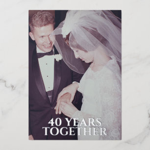 40. Hochzeitstag Silver & Foto Folieneinladung