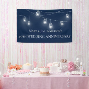 40. Hochzeitstag - String Lights - Banner