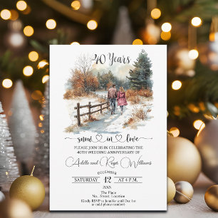 40. Hochzeitstag Winterlandschaft Romantik Einladung