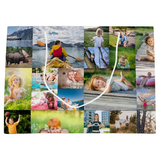 40 Horizontale FotoCollage Große Geschenktüte (Vorderseite)
