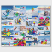40 Horizontale Urlaubsfoto-Collage Geschenkpapier (Flach)