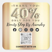 40%ige Preisnachlass bei QR CODE Imitate Gold Quadratischer Aufkleber (Vorderseite)