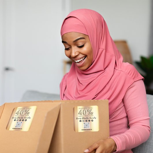 40%ige Preisnachlass bei QR CODE Imitate Gold Quadratischer Aufkleber