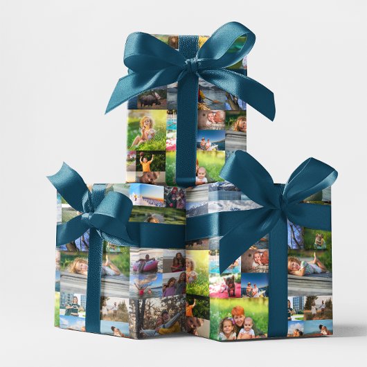 40 Image Photo Collage Geschenkpapier Set