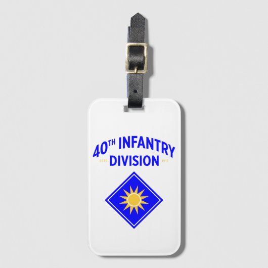 40. Infanterie-Division United Staaten Military Gepäckanhänger (Vorderseite Vertikal)