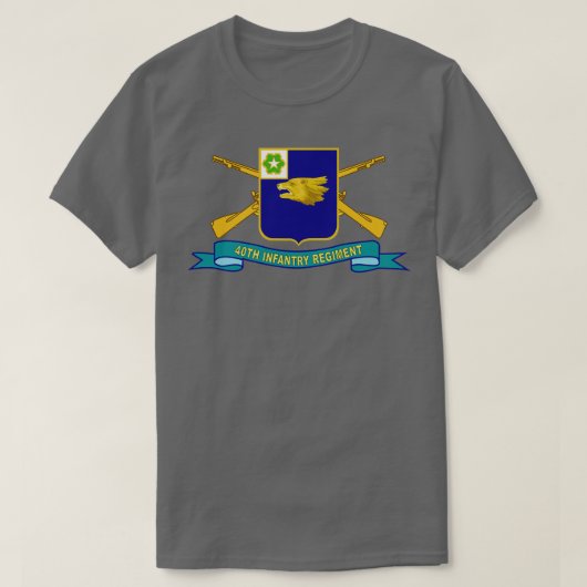 40. Infanterie Regiment w Br Ribbon X T-Shirt (Design vorne)