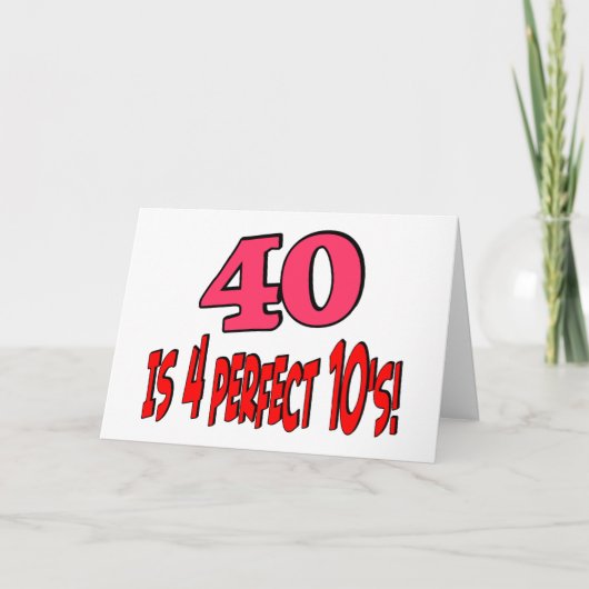 40 ist 4 perfekte 10s (ROSA) Karte (Vorderseite)