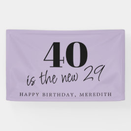 40 ist das New 29 Lavender 40. Geburtstag Party Banner