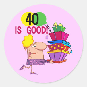 40 ist Gute Geburtstagsgeschenke und Geschenke Runder Aufkleber