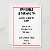 40 Ist nicht tödlich, aber alter, lustig grimmiger Einladung (Rückseite)