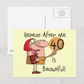 40 ist schöne Hemden und Geschenke Postkarte (Vorne/Hinten)