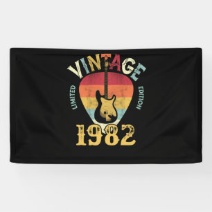 40 Jahre 1982 Plektrum 40. Geburtstags-Gitarrist Banner