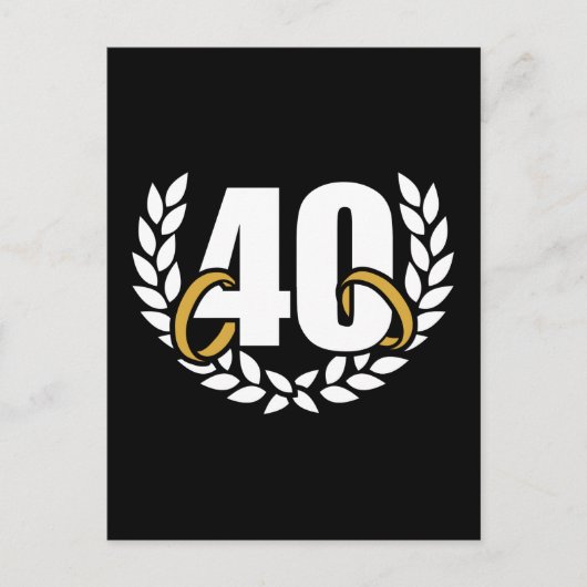 40 Jahre 40. Hochzeitstag Postkarte (Vorderseite)