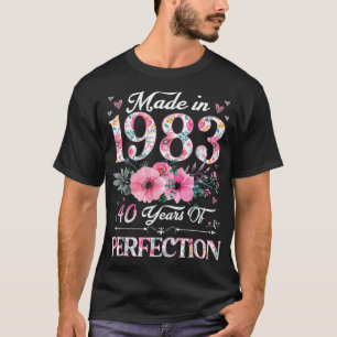 40 Jahre alt 1983 Blumengeschenk 40. Geburtstag T-Shirt