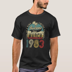 40 Jahre alt 40. Geburtstag Vintag Retro März 198 T-Shirt