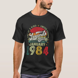 40 Jahre alt Geboren im Januar 1984 40. Geburtstag T-Shirt