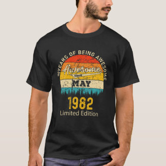 40 Jahre alt Geboren im Mai 1982 Vintag 40. Geburt T-Shirt