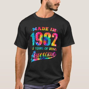 40 Jahre alt Geburtstag 40. 1982 Gefärbte Krawatte T-Shirt