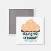 40 Jahre alt ist T - Shirt und Geschenke zum Gebur Magnet (Vorderseite/Rückseite)