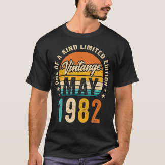40 Jahre alt Mai Vintag 1982 Limited Edition 40.  T-Shirt