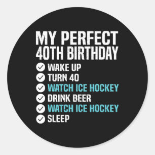 40 Jahre alt Perfect 40. Geburtstag Eishockey 40. Runder Aufkleber