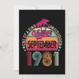 40 Jahre alt Vintage Sep 1981 40. Geburtstag Einladung